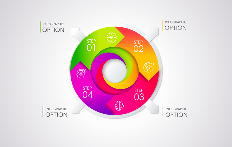 Circle Arrows Infographic Diagram Many Options