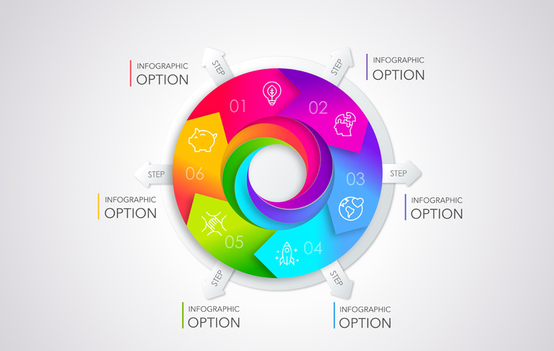 Circle Arrows Infographic Diagram Many Options