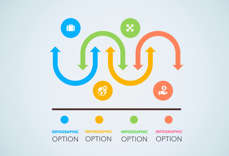 Arrow Curved Process Infographic Concept – TinyPPT