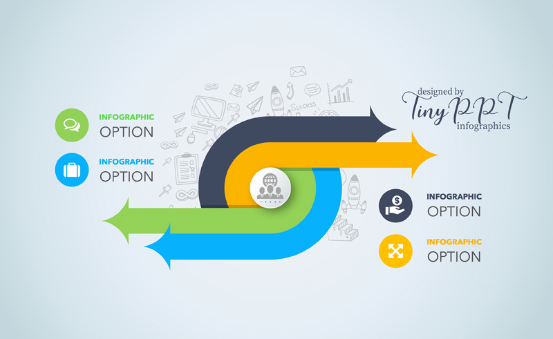 Diverged Arrow Process Infographic Concept Diverged Arrow Process Infographic Concept