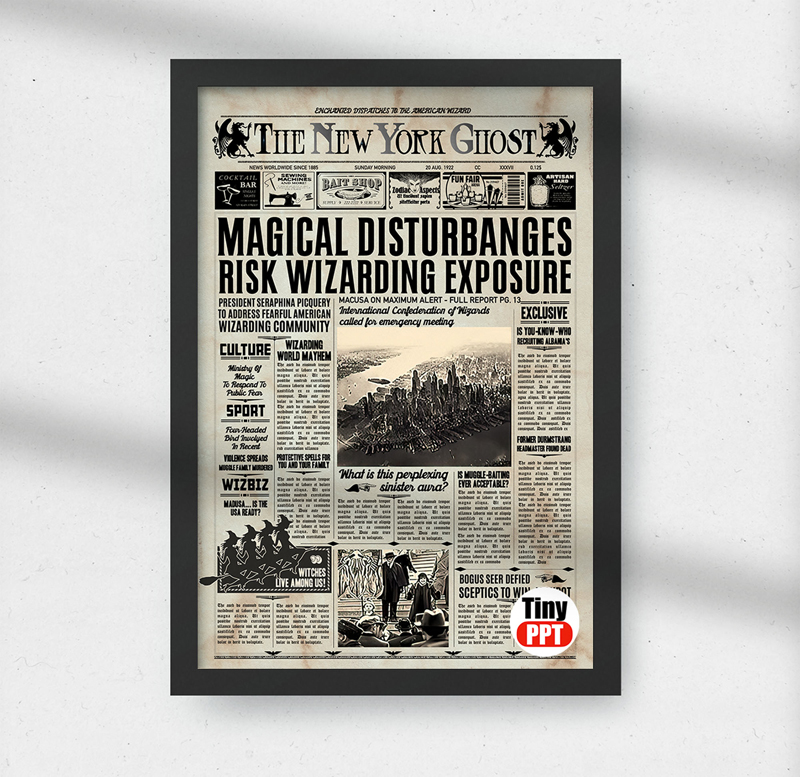 new-york-ghost-fantastic-beasts-newspaper-ppt-template