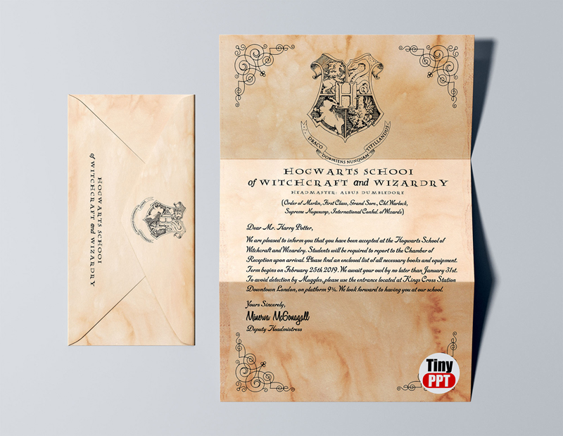 Harry Potter Hogwarts Acceptance Letter