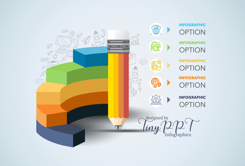 Pencil Staircase Process Infographic Concept Pencil Staircase Process Infographic Concept