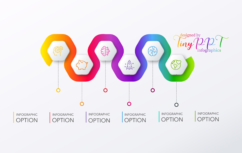 Curved Process Infographic PPT