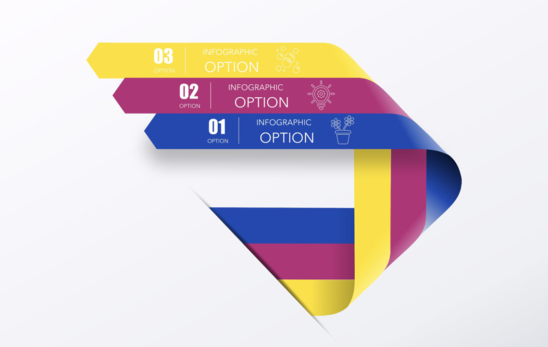 Colorful Curved Arrows With Banners