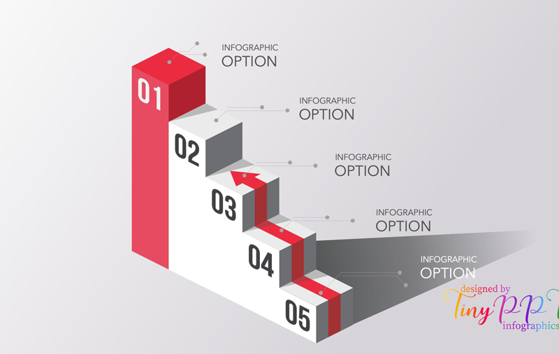 3D Step Up Staircase Diagram Business – TinyPPT