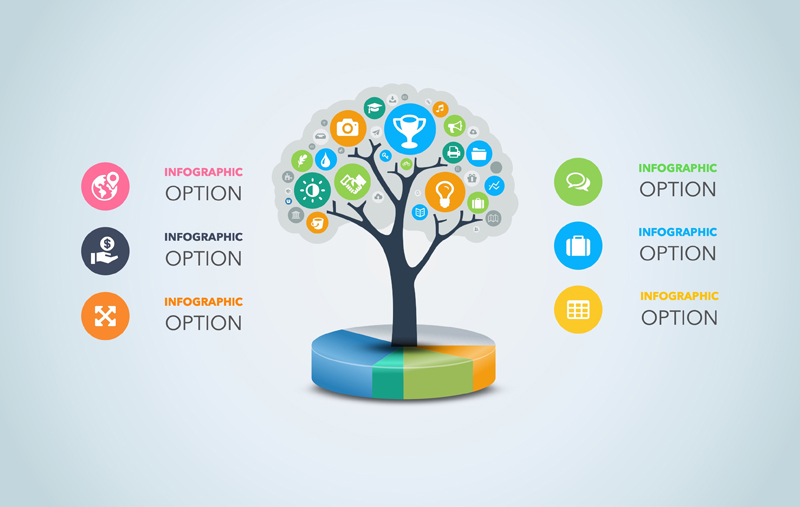Tree Relationship Hierarchy Infographic Concept Tree Relationship Hierarchy Infographic Concept